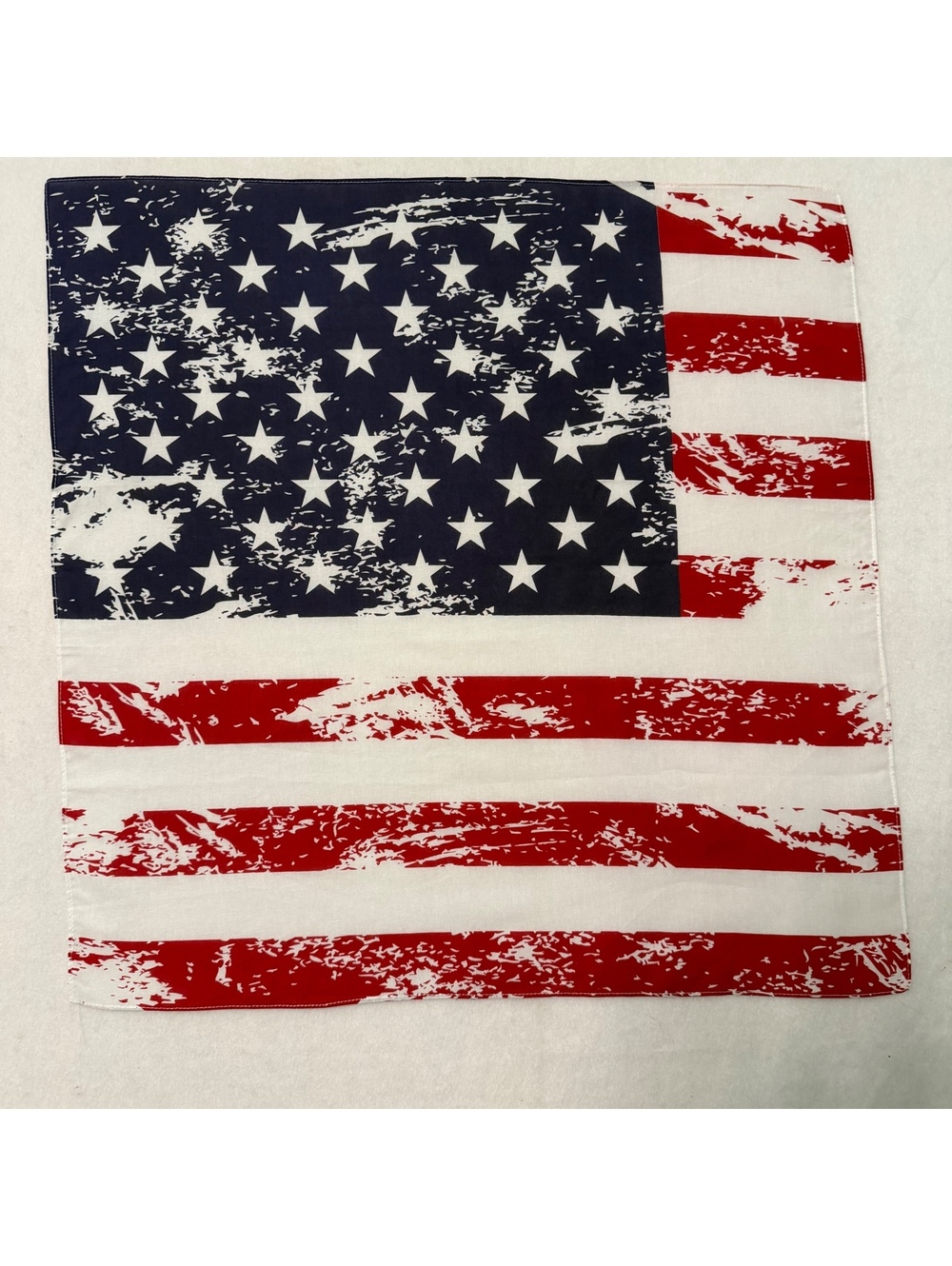 Vintage Bandana Distressed American Flag Handkerchief 21.75x21.75"